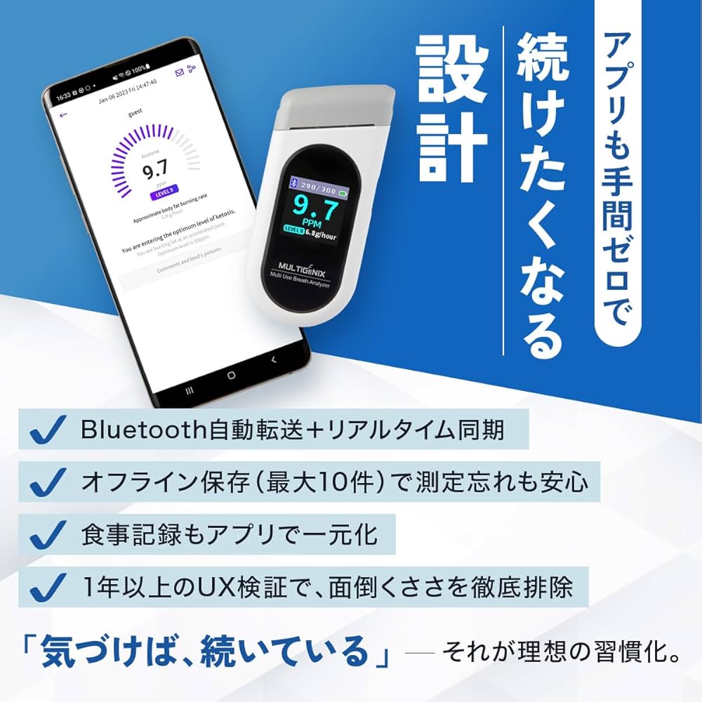 Amazon.co.jp: ケトン体 チェッカー 呼気式 測定器 ケトスキャン