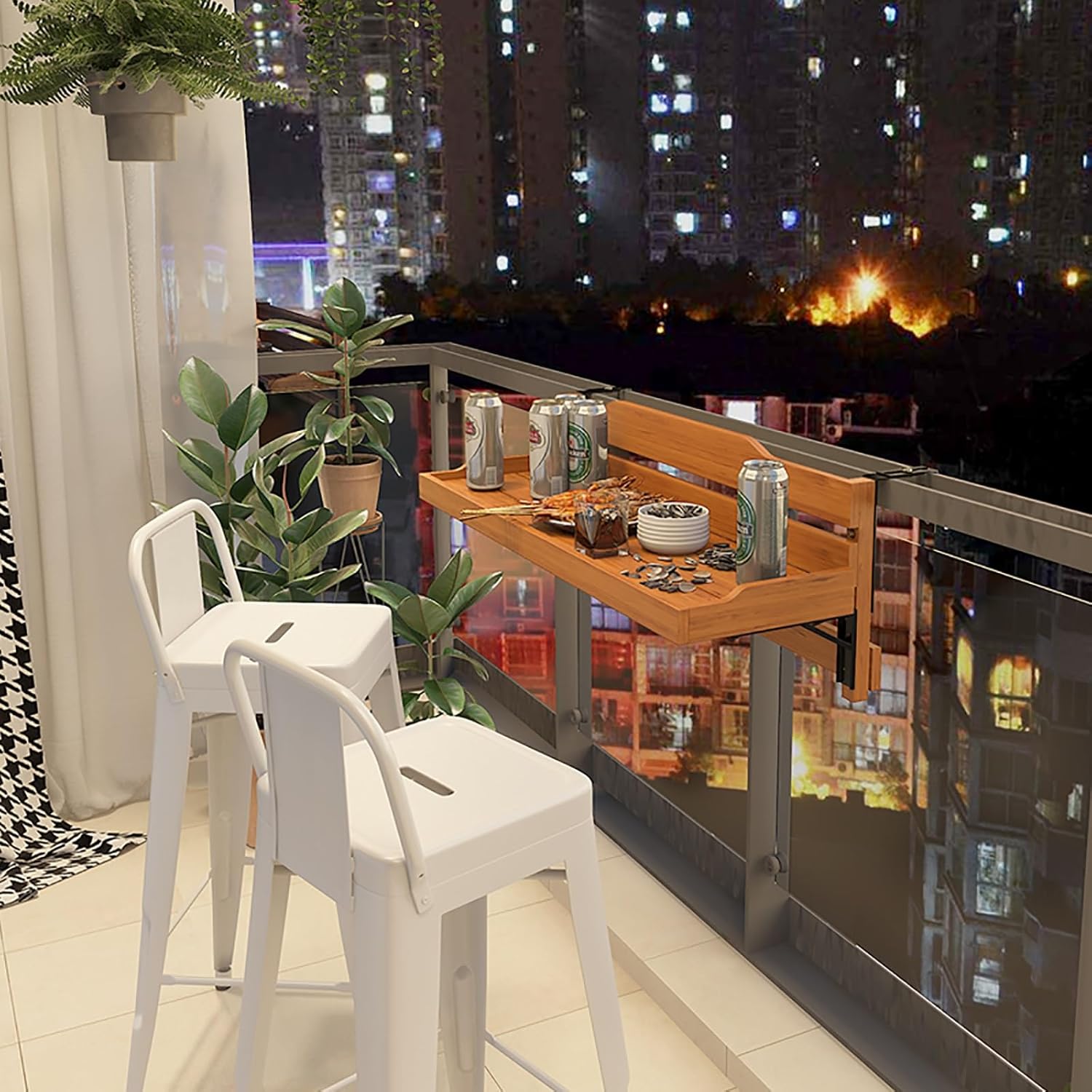 Folding Hanging Table,Space-Saving Wall Mounted Table for Kitchen, Balcony, Durable Lightweight, Easy to Install, Perfect for Small Spaces(Charcoal Wood Color,120cm)