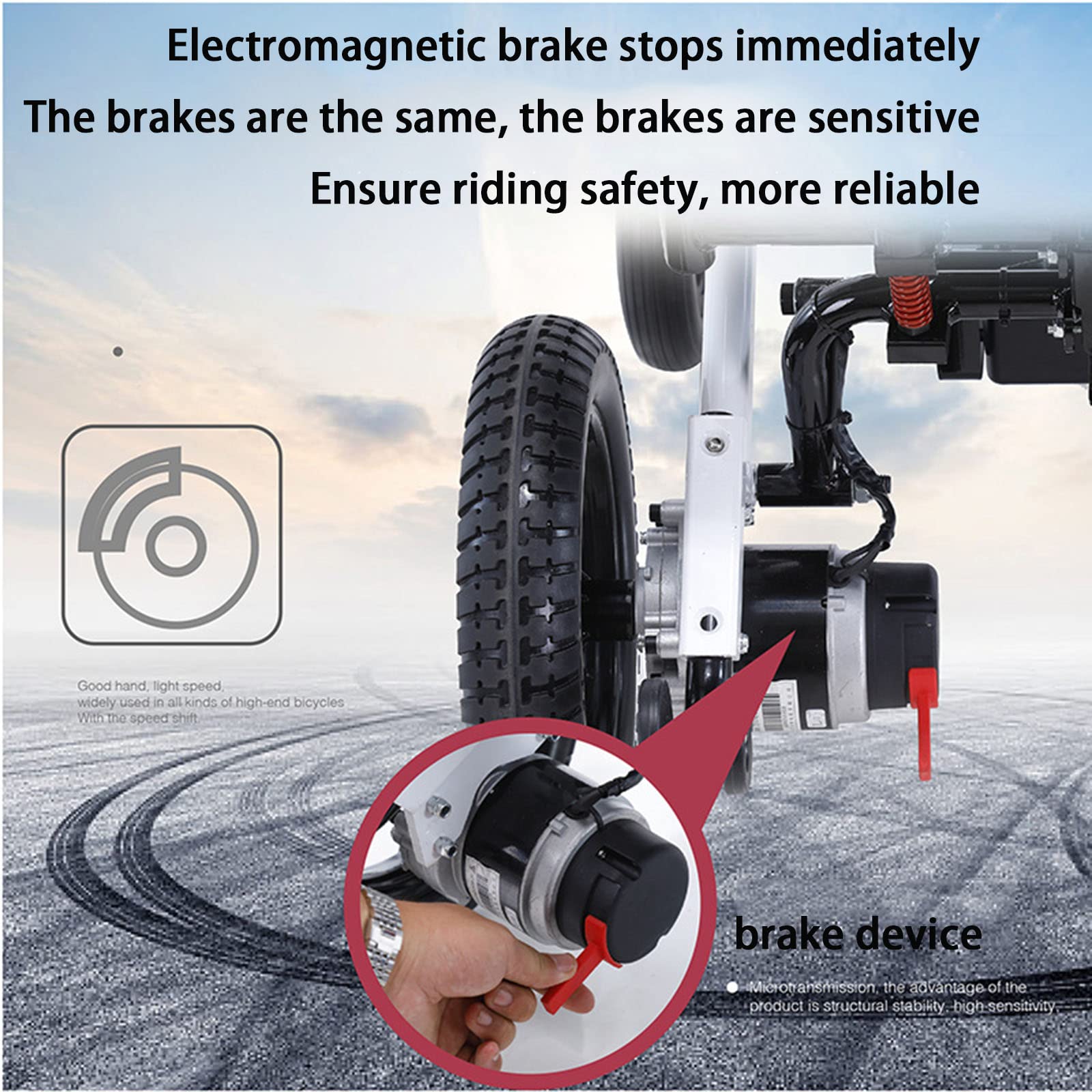 Sedia a rotelle elettrica Leggera, Sedia a rotelle Pieghevole con Batteria al Litio, Motore Intelligente da 250 W*2, Portata 120 kg, per Anziani e disabili