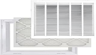Venti Air 25" X 16" Steel Return Air Filter Grille with MERV 11 Filter Pre-Installed - Removable Face/Door for 1 inch Filters - HVAC Duct Cover Grill [Outer Dimension: 27.5"W X 18.5" H]