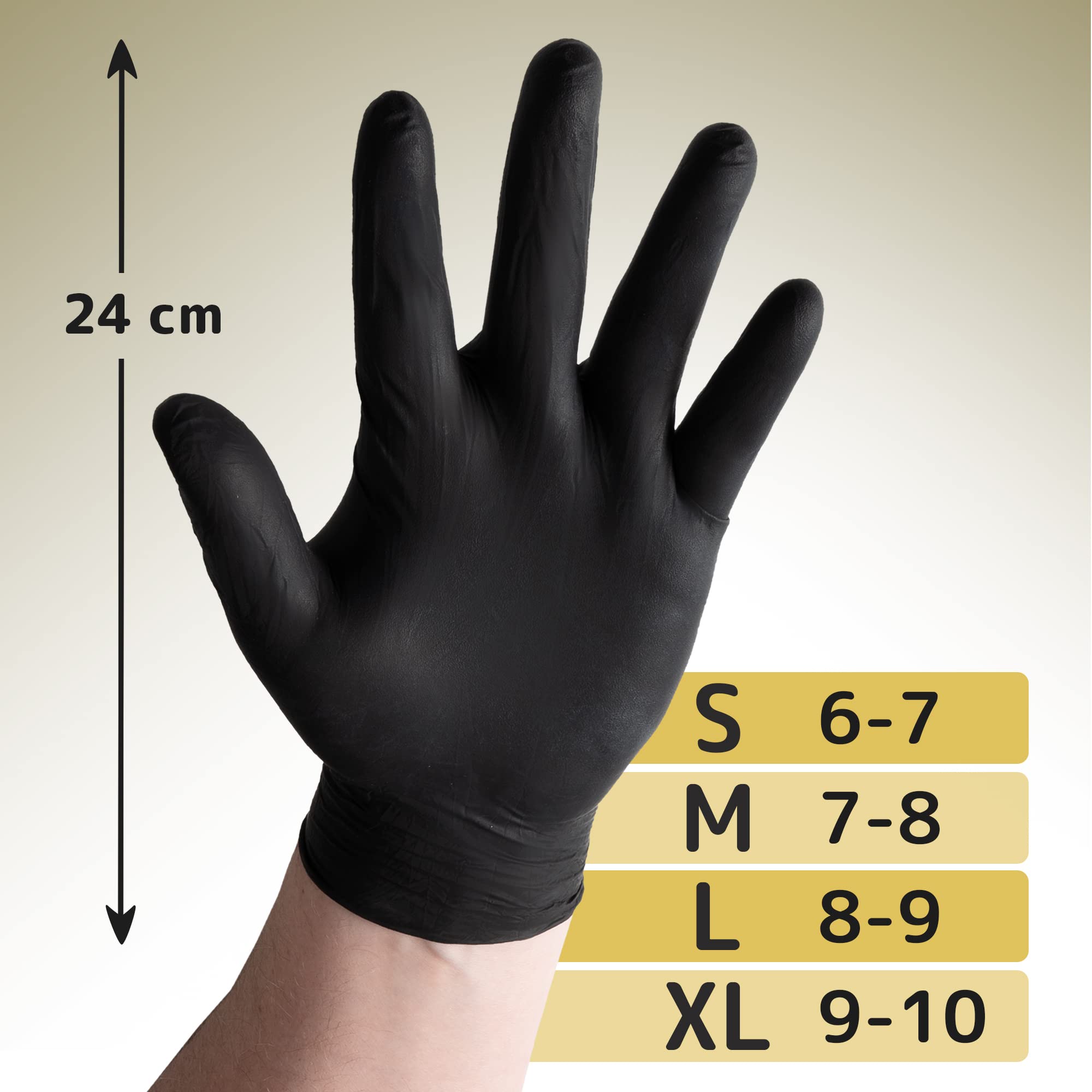 ABENA Thor Black Latex Gloves, Pack of 100 (Size M), Black Powder-Free Disposable Gloves for Cooking, Cleaning, Grilling and Much More, Disposable Gloves without Powder, Kitchen Workshop Industrial & Scientific