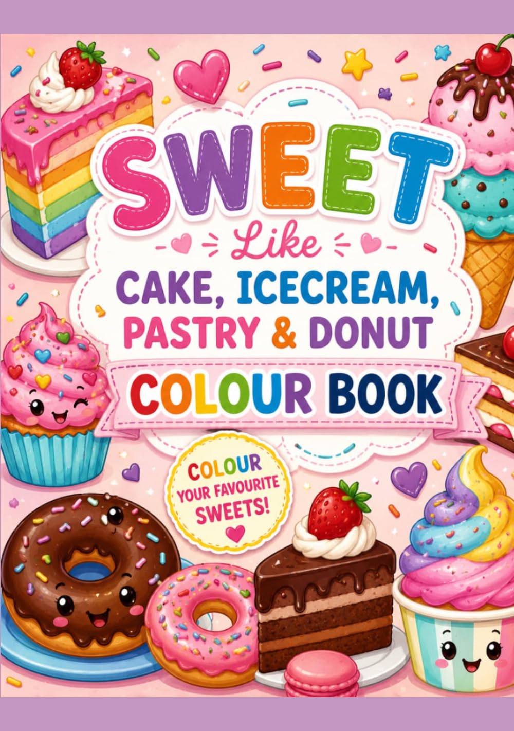Sweet Treats Coloring Book for Kids: Fun Ice Cream, Cakes, Cupcakes, Donuts, Candy & Dessert Coloring Pages for Boys and Girls Ages 3–8