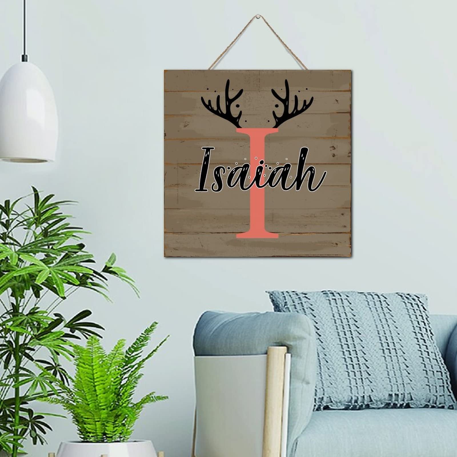 Monogramme personnalisé en bois décoration maison et initiale cerf