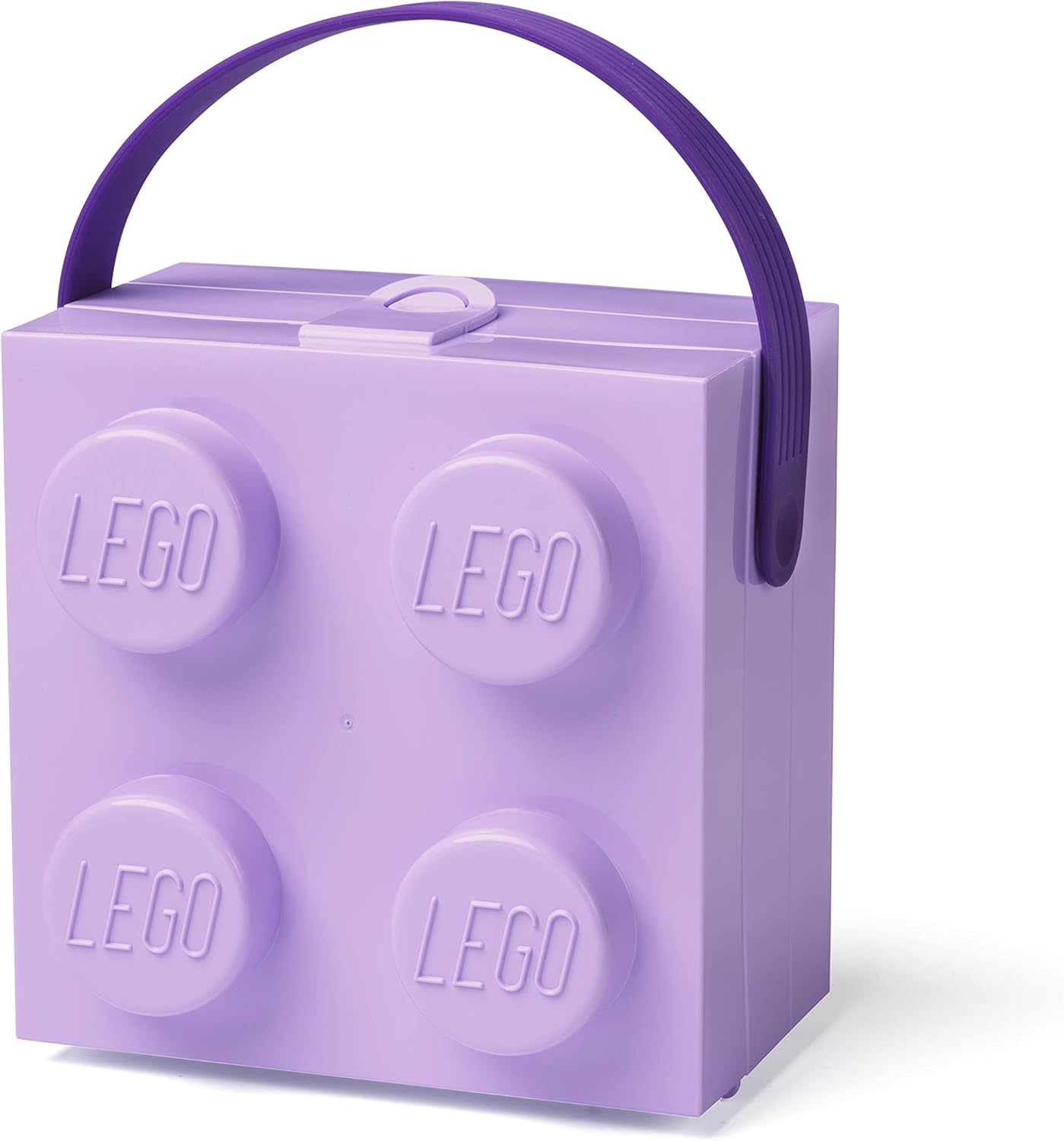 Room Copenhagen, LEGO Lunchbox with Handle - BPA, Phthalate, and PVC Free - Lavender