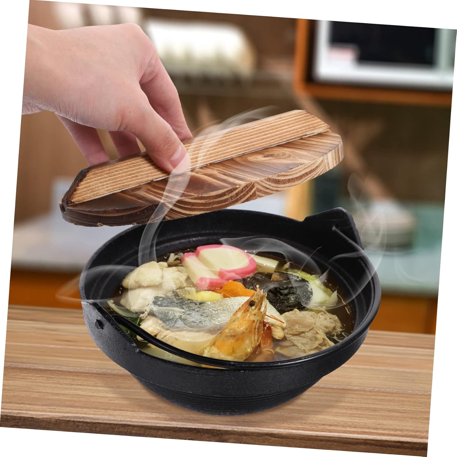 Non-stick Cast Iron Sukiyaki Pot Hot Pot Divider Easy to Clean Outdoor Cooking Family Gathering