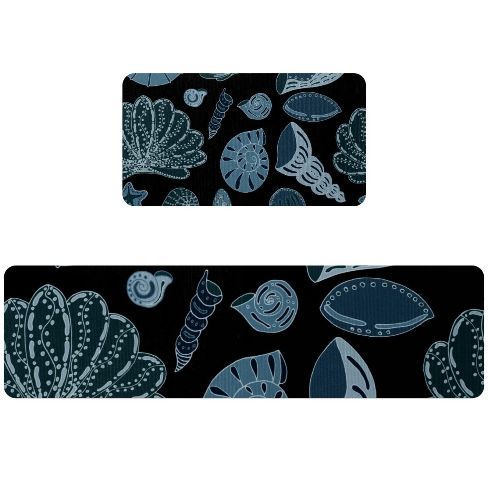 Tapis de cuisine de qualité supérieure bleu marine absorbant et lavable