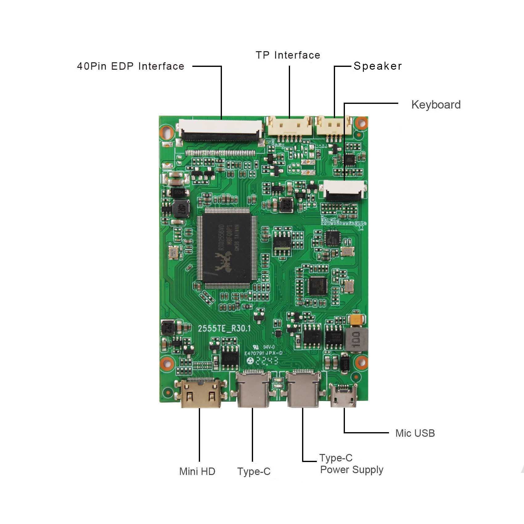 30-pin EDP Display Controller VSDISPLAY VGA LCD Controller Board Für 30 ...
