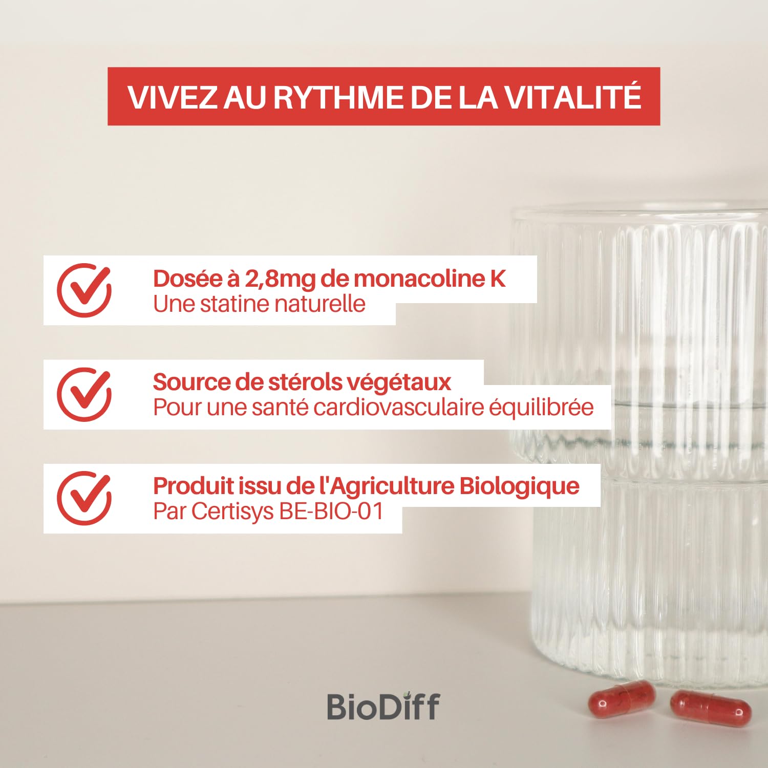 Choledoc Bio - Complément Alimentaire Bien Etre Cardiovasculaire - 120 mg de Levure Rouge de Riz (Issue de l’Agriculture Biologique) par Gélule - 90 Gélules