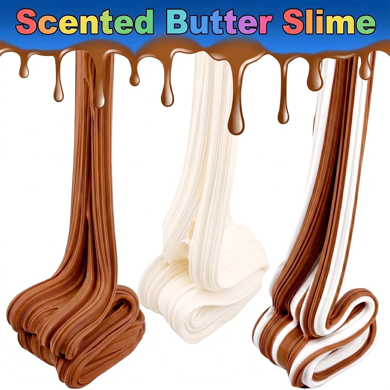 9 Pack Slime Kit - with 6 Butter Slime and 3 Jelly Cube Crunchy Slime, Non-Sticky, Mess-Free, Stress Relief Toys for Girls and Boys - Party Favor, Classroom Reward