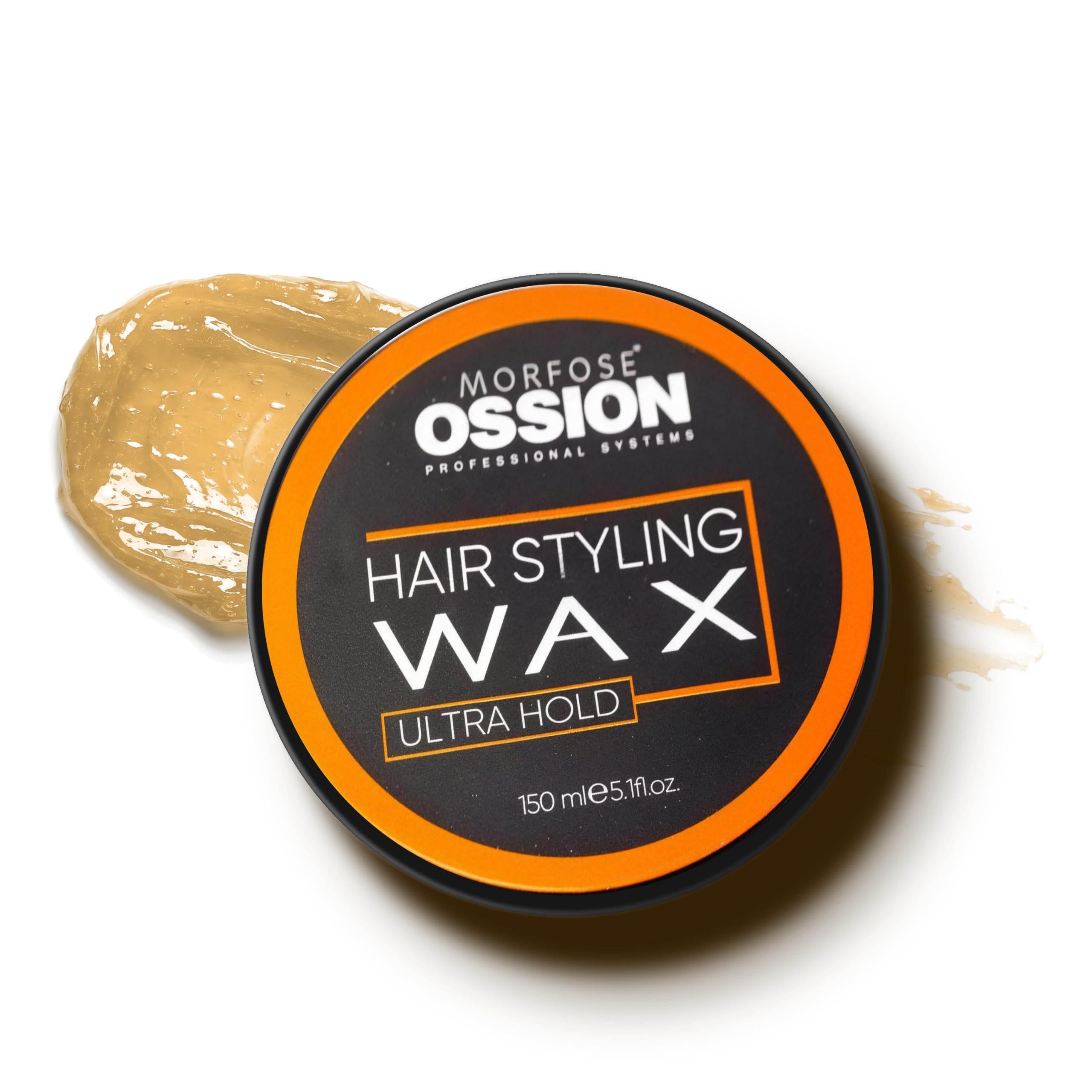 Morfose Ossion Hair Styling Wax 150ml- Shine Look, Edge Control for Men & Women, Developed by Barbers - Hair Wax, Hair Powder, Pomade & Clay for Styling (150 ml, Ultra Hold)