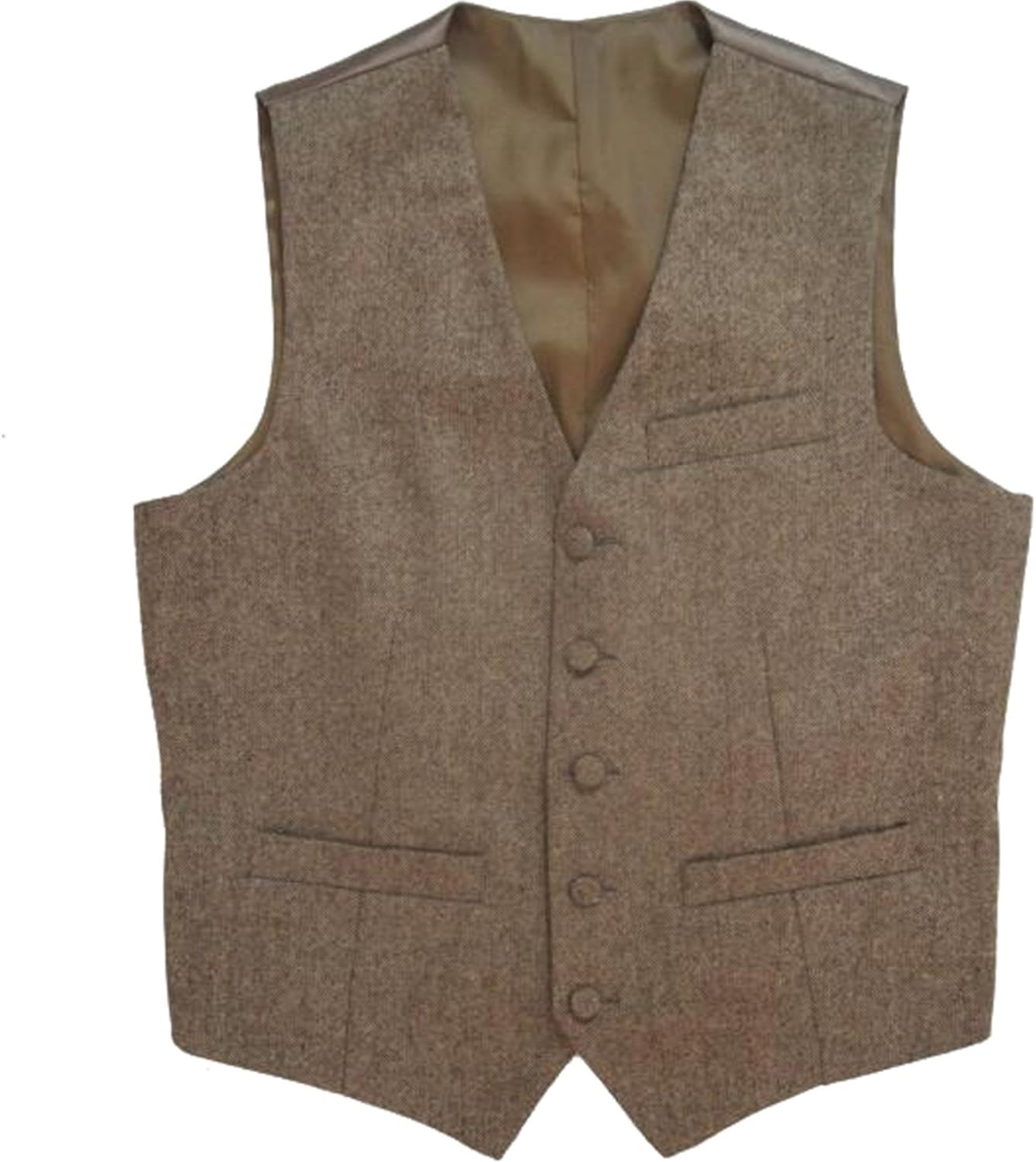 HBDesign Mens 1 Piece 5 Button 3 Pocket Custom Dress Vest