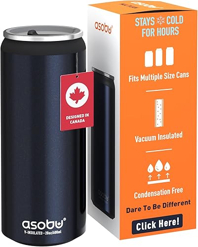 Asobu La funda aislada para enfriar latas múltiples se adapta a seltzer duro delgado y estándar de 12 onzas y 16 onzas, refrescos, cerveza o bebidas