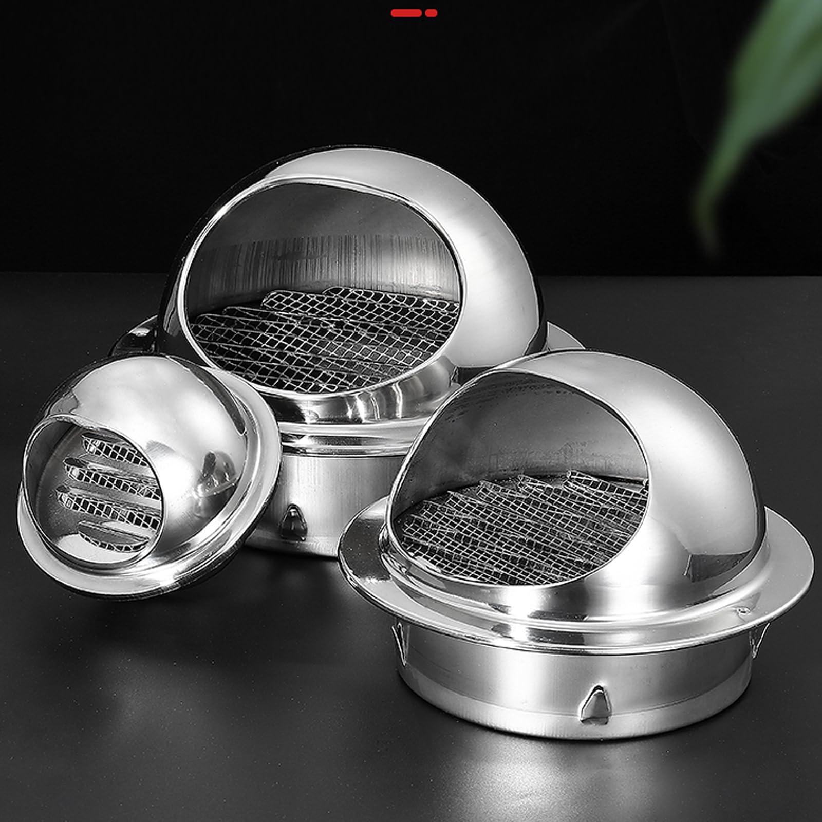 304 Edelstahl Haube Schornsteinaufsatz,Außenbereich Wand Luft Outlet Luft Lüftung Abdeckungen,Bereich Haube Windsn Abluftrohr Regenabdeckung Schutz Kappe,für Kitchen,Bedroom,Office (60mm/2.4in)