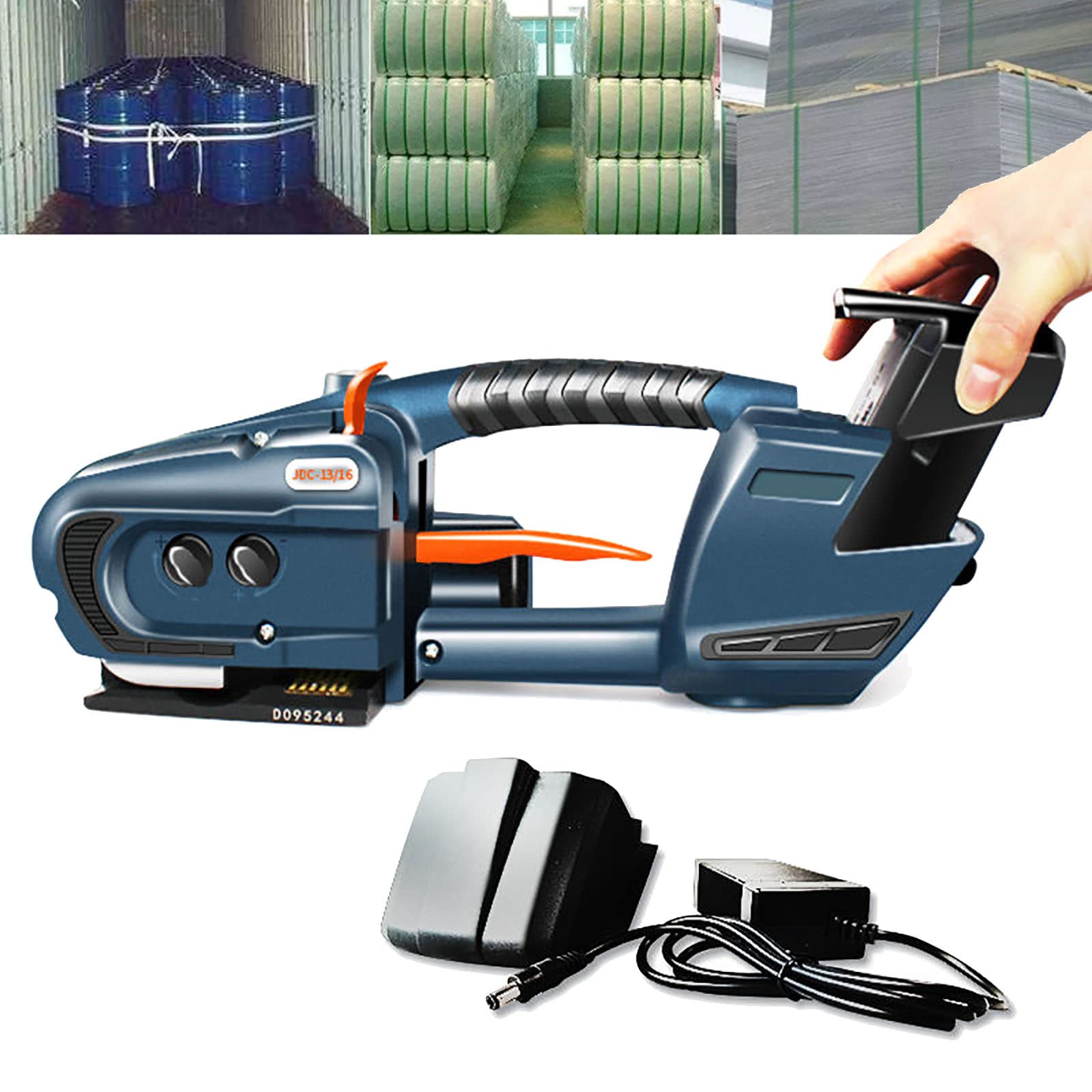 Reggiatrice elettrica per Saldatura, utensile per reggiatura, Batteria da 4000 mAh, Larghezza della Cinghia da 1/2 a 5/8 Pollici, Macchina per reggiatura Automatica(