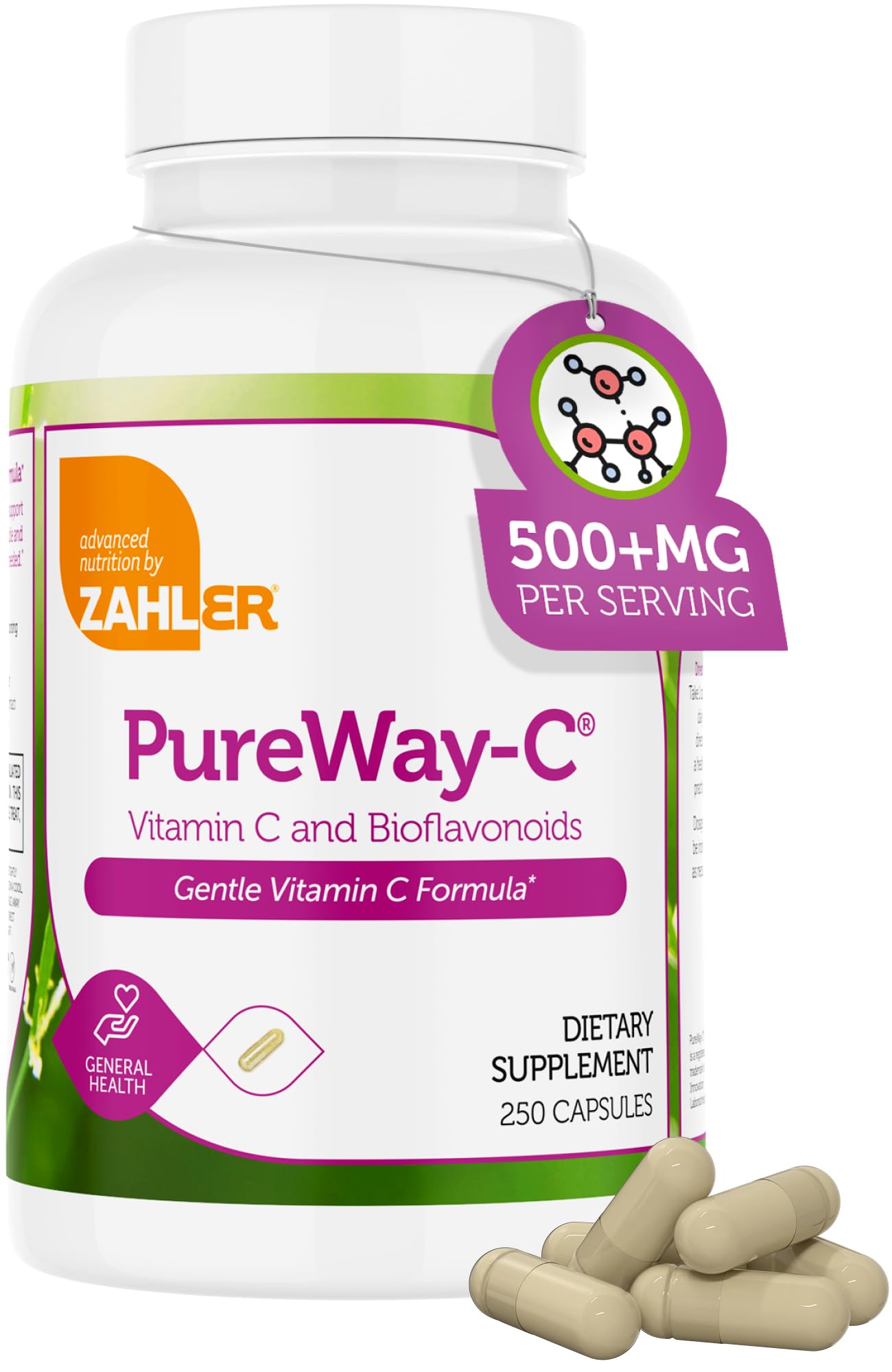 Zahler Vitamin C 500mg - Vitamin C Capsules 500mg with Bioflavonoids - Gentle on Stomach - Immune Support - Gluten Free Non-GMO for Adults (250 Count)