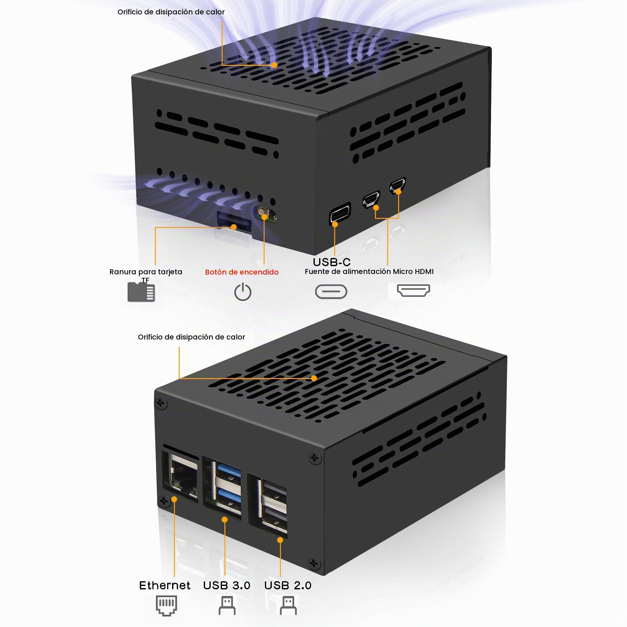 Geekworm X1004 PCIe to Dual M2 NVMe SSD 2280 Shield with Case, Active Cooler & Power Adapter for Raspberry Pi 5