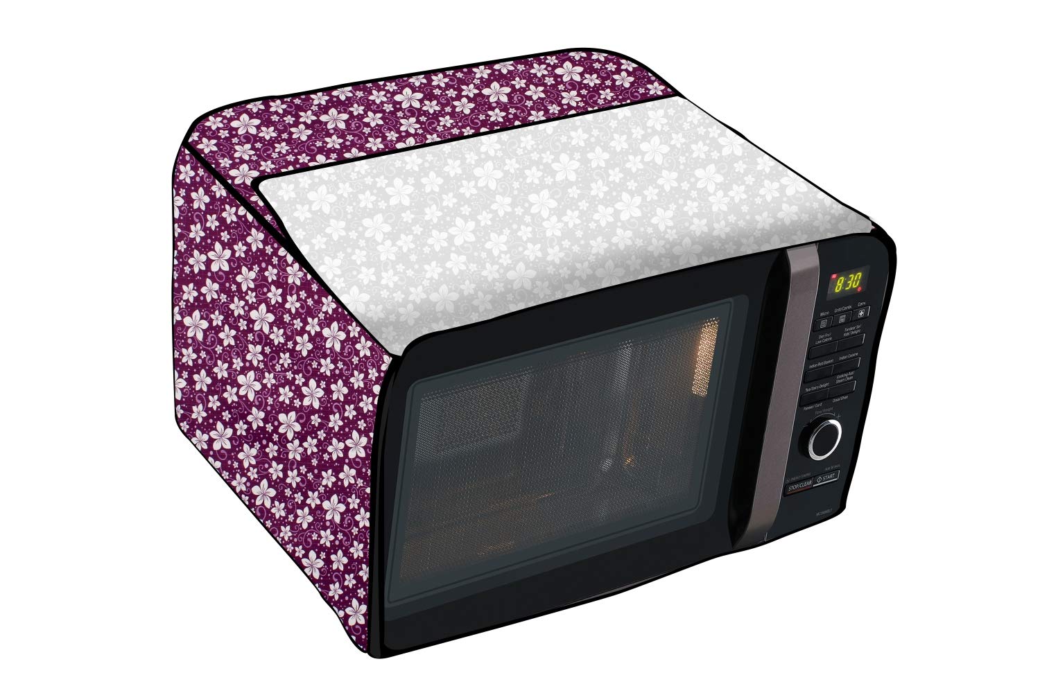 Microwave Cover for Bajaj 17L - Floral Purple -4