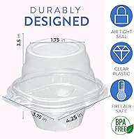 Vista 4 de Contenedores individuales para cupcakes (paquete de 100) Cajas de plástico transparente desechables para cupcakes Soporte individual