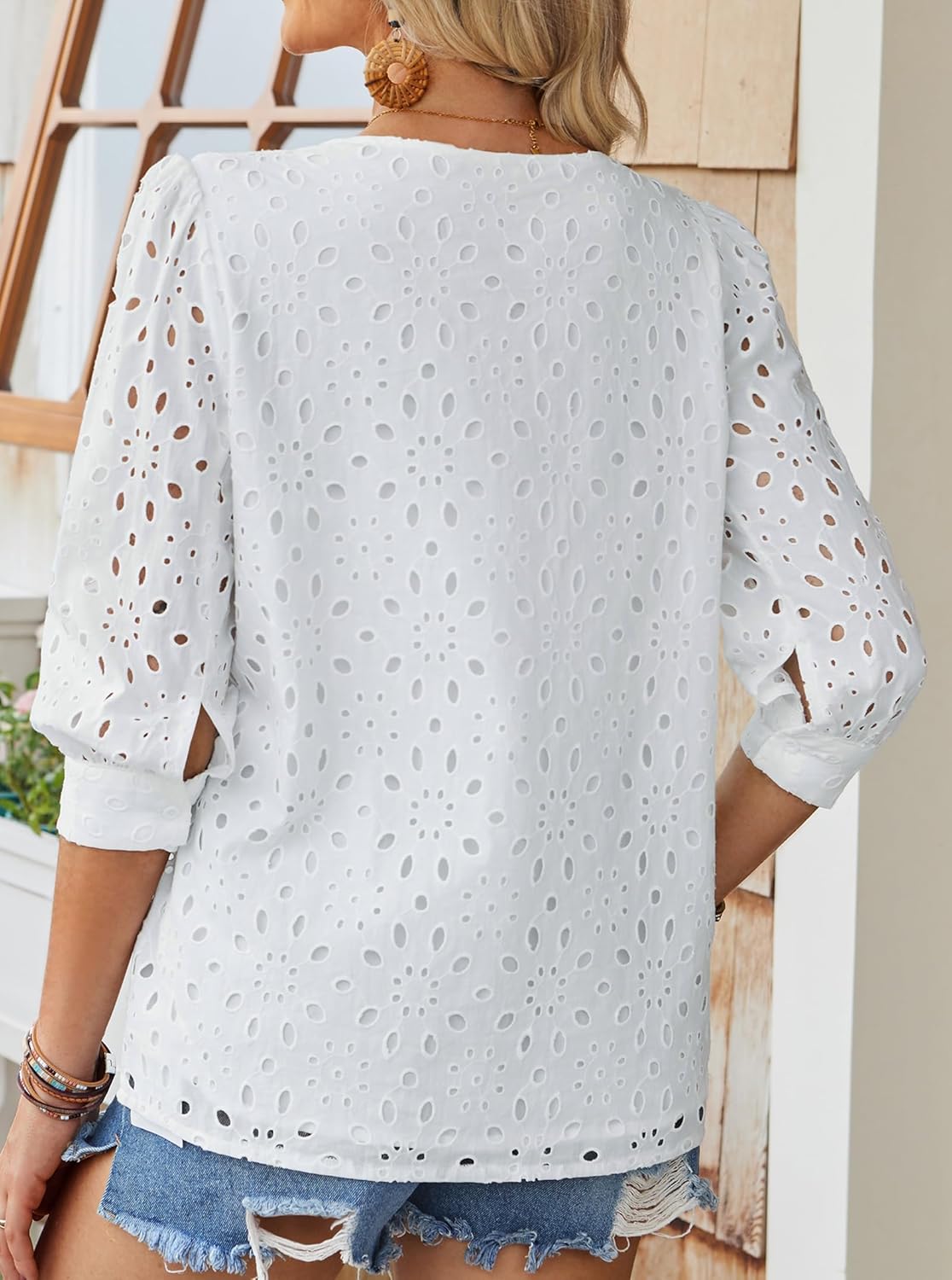 SOFIA'S CHOICE Womens Camo Shirt Crewneck Long Sleeve T Shirt Maple Leaf Print Casual Tee - Image 3