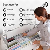 Vista 4 de Drawer Organizer Clothes - 3 Set Multipurpose Dresser Drawer Organizer for Adults & Kids, Closet Foldable 10 Cells per Organizer - Non-Woven Fabric