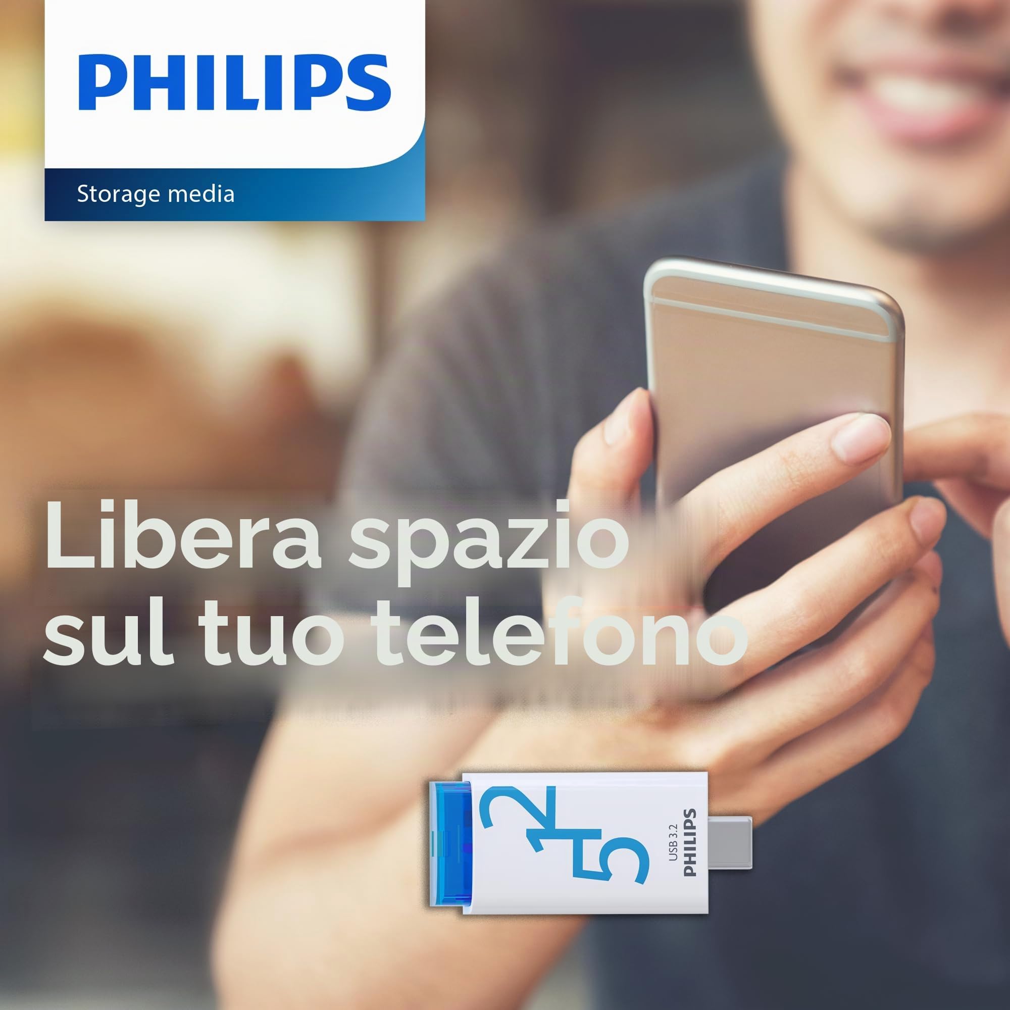 Philips Click Edition USB-C USB 3.2 Gen 1, unità flash USB 512 GB per PC, laptop, smartphone, tablet con porta USB-C, velocità di lettura fino a 120 MB/s