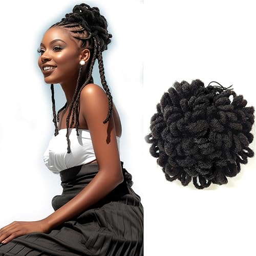 Liliyab DreadLocks Chignons Afro High Puff - Cola de caballo con cordón para coleta, extensiones de pelo sintético con clip, cola de caballo para