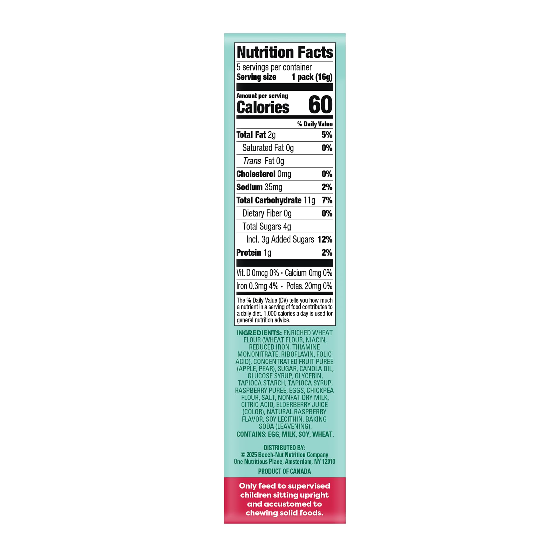 Beech-Nut Kleinkind Snacks Jammin' Waffeln mit Fruchtfüllung für Babys & Kleinkinder Birne Himbeere 10 Boxen (50 einzeln verpackte Packungen)