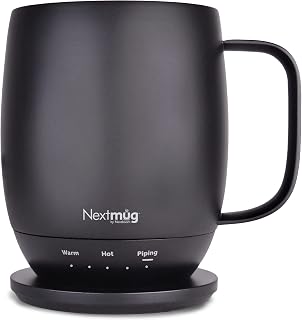 Nextmug Self-Heating Coffee Mug 14oz Black - Temperature Controlled Keeps Drinks Hot for Hours
