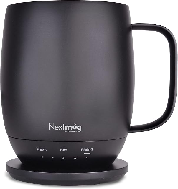 Nextmug - Temperature-Controlled, Self-Heating Coffee Mug (Black - 415 mL)