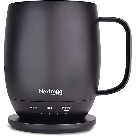 Nextmug - Temperature-Controlled, Self-Heating Coffee Mug (Black - 14 oz.)