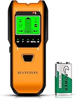 SUNTUTUFYSTUDFINDER 5-in-1 Stud Finder Wall Scanner: Upgraded Smart Sensor Detects Wood Studs to 1.5", Metal, AC Wires - HD LCD, Audio Alarm (Amber)