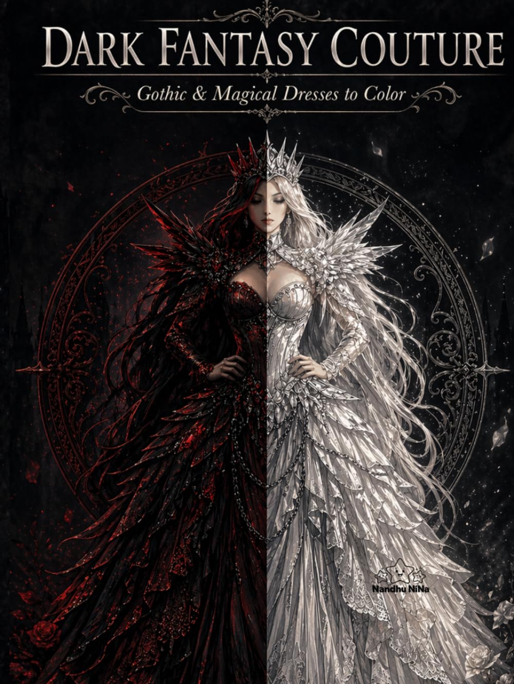 Dark Fantasy Couture: Gothic & Magical Dresses Coloring Book for Adults (Fantasy Dress Collection)