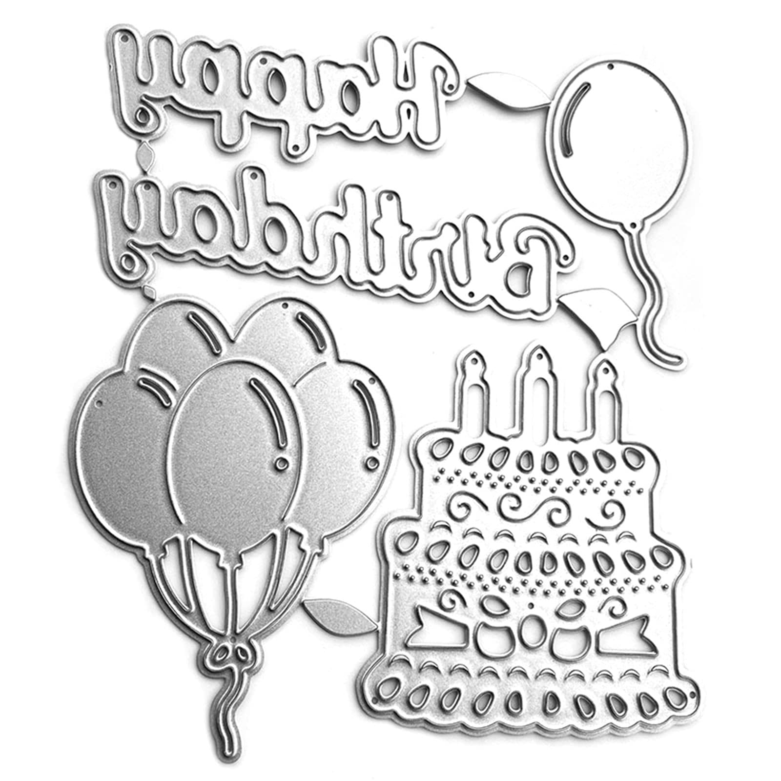 Jazuaiao Happy Birthday Metal Cutting Dies Stencil Mold Embossing Pattern for Children Adults Projects Cutting Dies for Card Making
