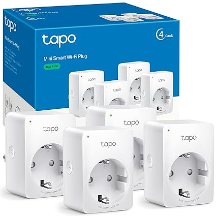 Tapo P100 (4 paquetes) – Mini enchufe inteligente Wi-Fi, ópt