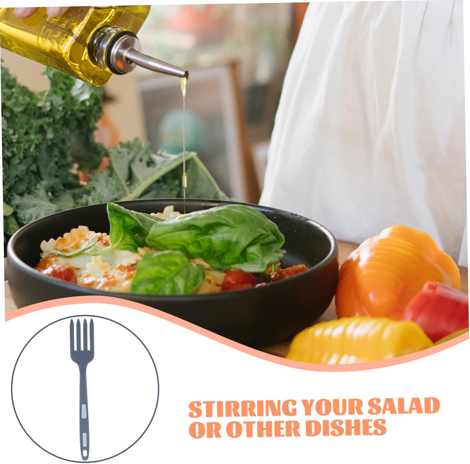 2pcs Silicone Cooking Fork Nonstick Multi Use Mixing Tool