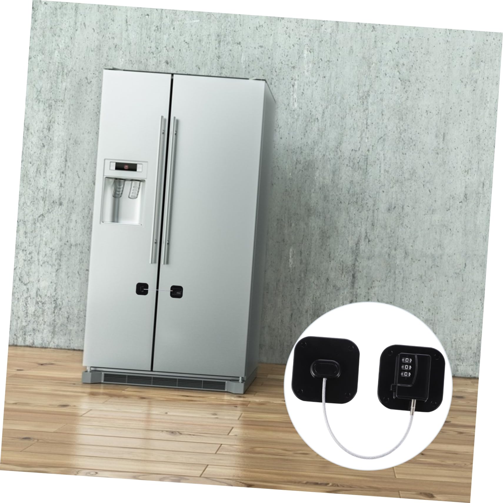 Cerradura Adhesiva para Mini Refrigerador Contraseña | Gabinete y Ventana, Negro, Plástico y Metal, Resistente al Calor, Cierre de Seguridad Infantil
