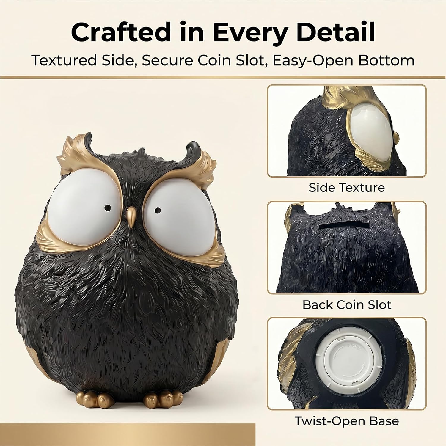 OlethRoryLe Owl Piggy Bank Coin Box Money Saving Box Gifts image 3