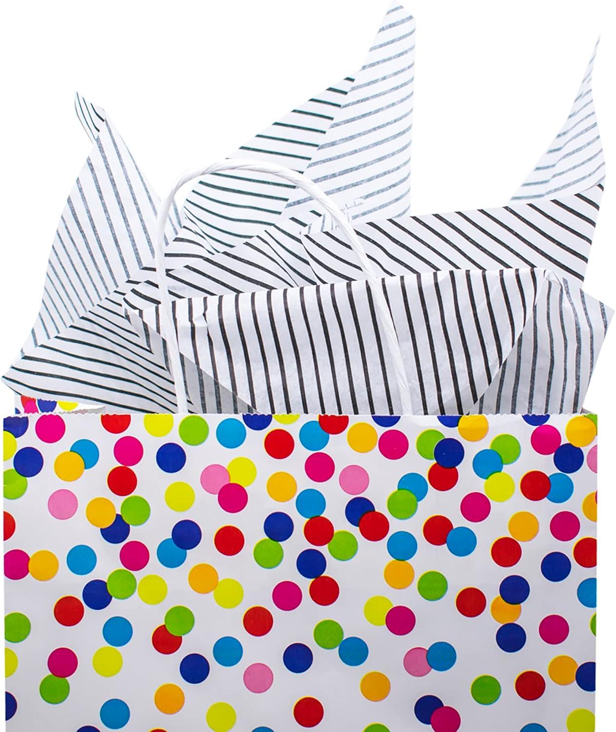 Made in USA 50-Sheet Classic Print Gift Tissue Paper Pack, 20" X 30" (Black Pinstripe)