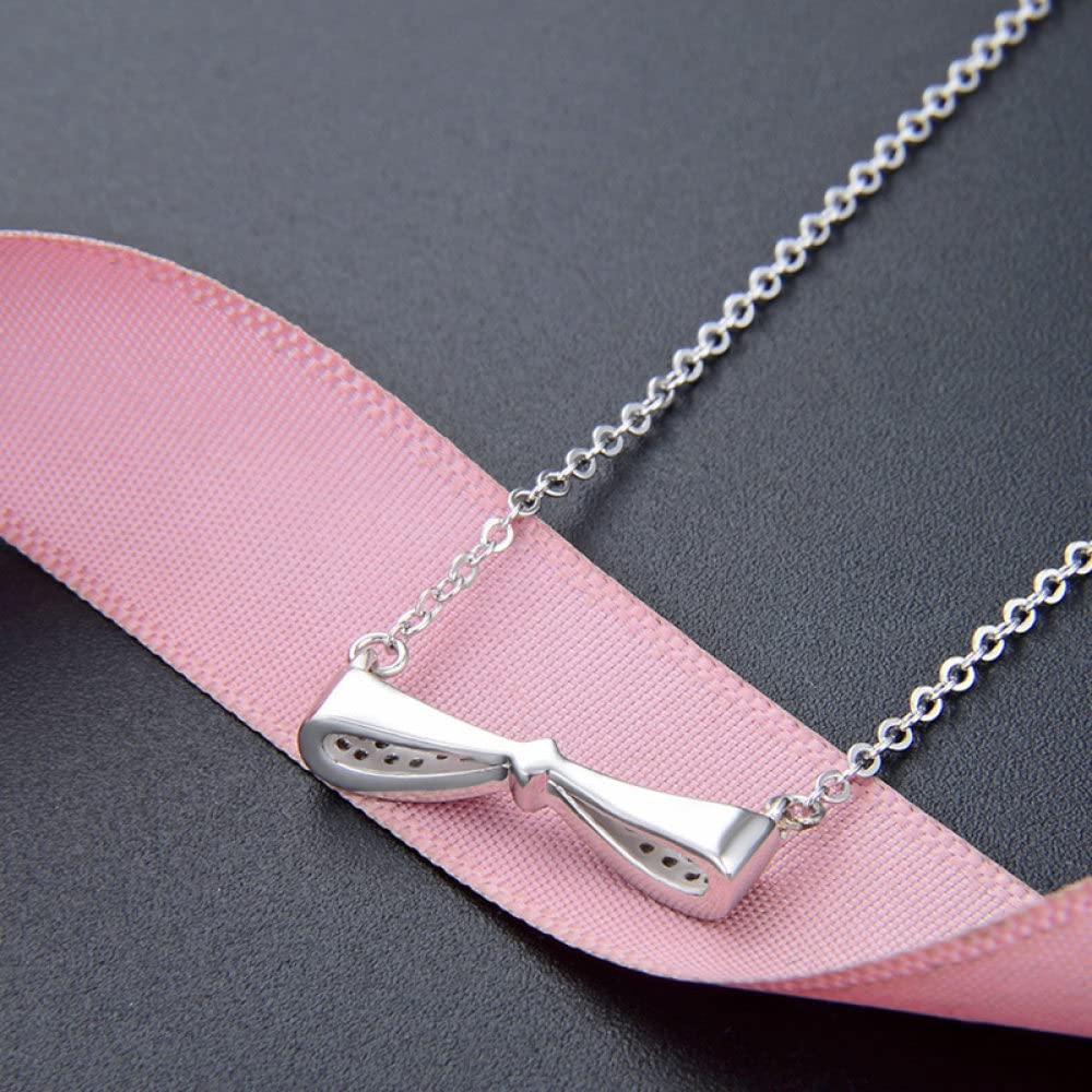 collar, Collar fino de ley for mujer S925 plata con lazo circón