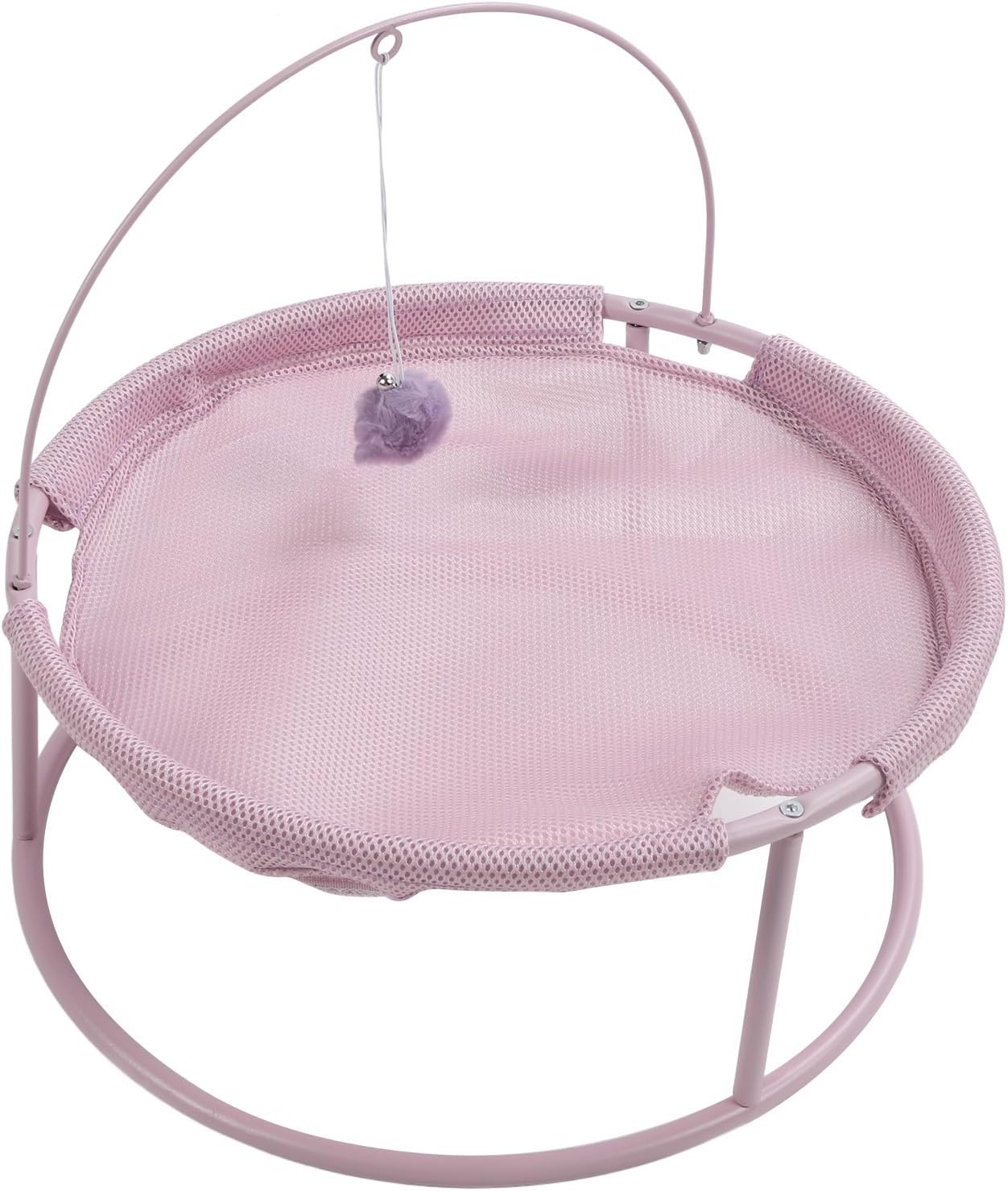 Asixxsix Cat Hammock, Elevated Foldable Removable Spacious Cat Bed, Window Hammock with Easy Assembly Steel Frame for Indoor Outdoor Use Cats Puppies Rabbits Bunny (Spring and Summer Type Violet)