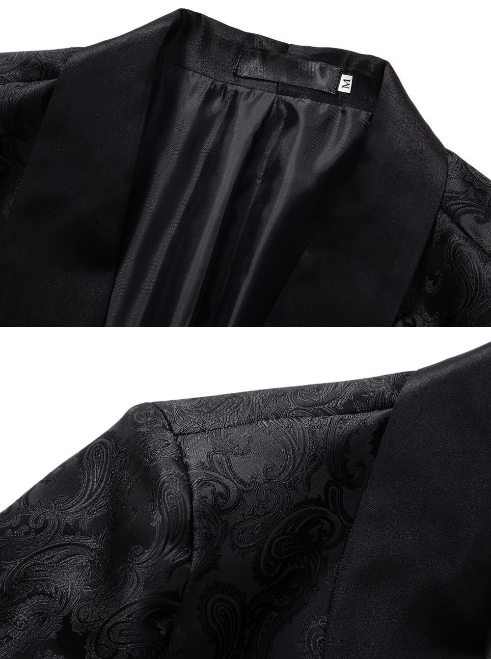 Giacca Elegante Paisley Jacquard per Uomini con Risvolto, Giacca Smoking A 1 Bottone Slim Fit con Tasche per Festa di Natale