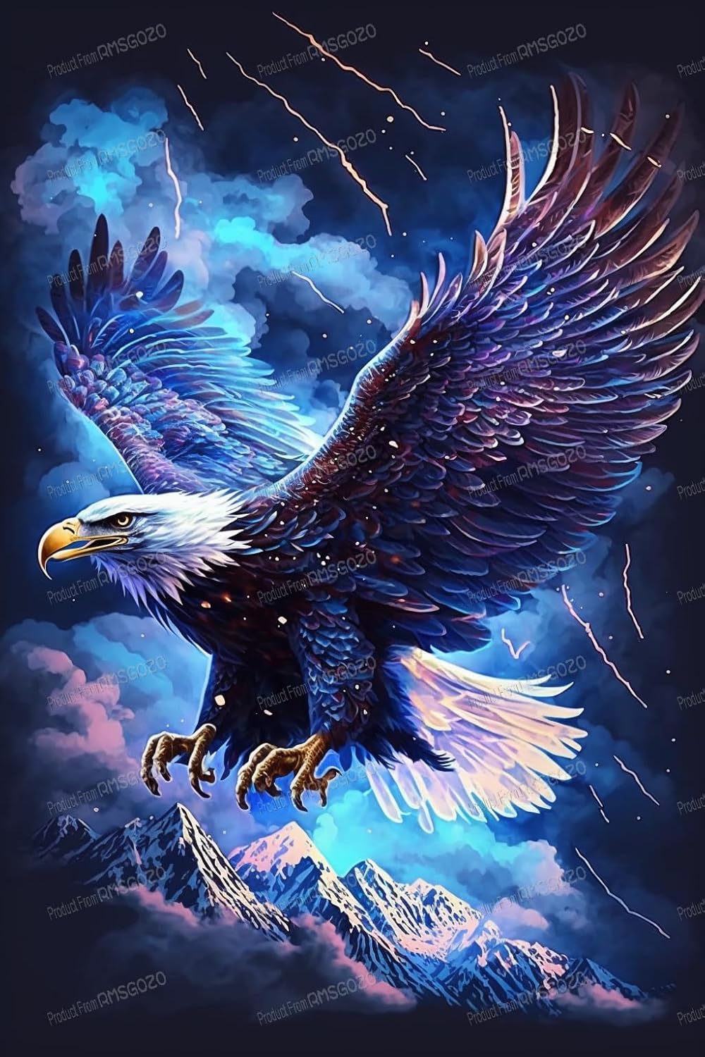 RMSGOZO 5D Blue Sky Eagle Diamond Painting Kits 20 X 20 Inch - Animal Diamond Painting for Adults Adultss, Full Round Gemstone Embroidery Kit, Perfect Gifts for Family - for Home Decor Wall Decor