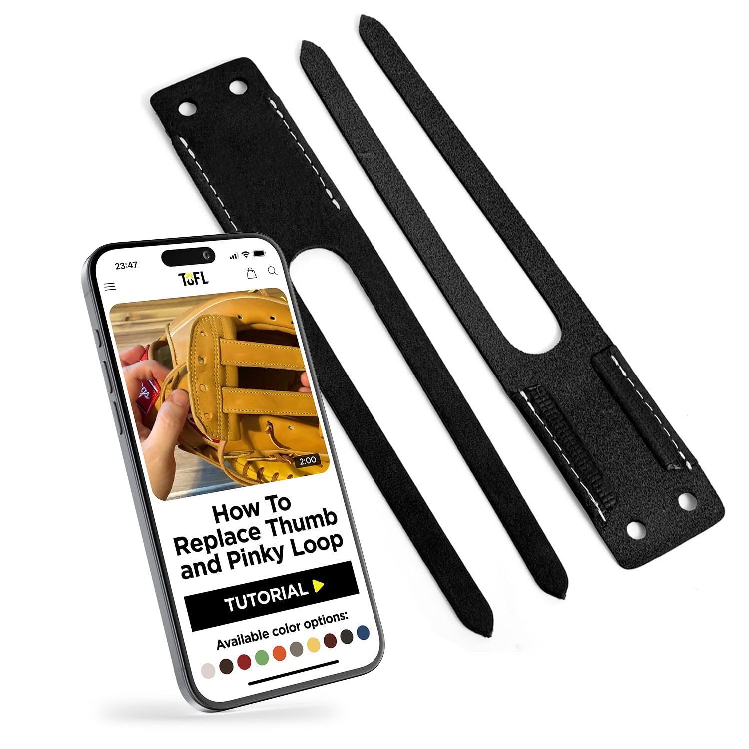 TOFL Thumb & Pinky Loops for Baseball Glove Repair - Multiple Color Options | Genuine Lea…