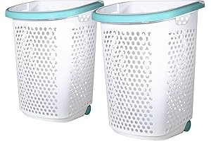 2 Bushel Rolling Laundry Hamper with Pop-Up Handle