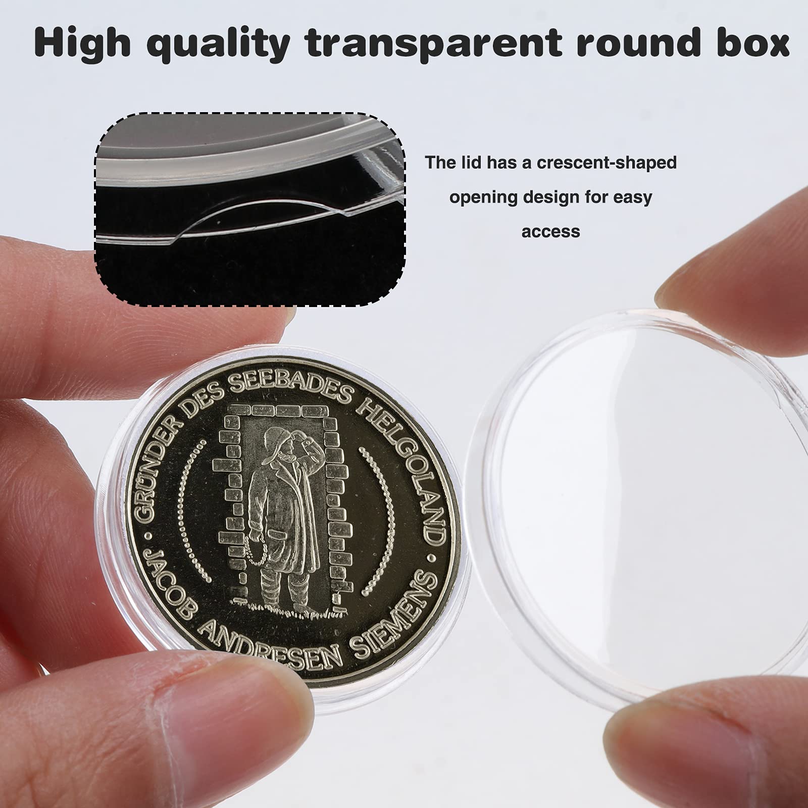50 Pezzi Scatola Portamonete in Legno, Capsule per Monete, Portamonete in Legno per Collezionisti con Capsule per Monete da 18 mm/20 mm/23 mm/25 mm/27 mm/30 mm