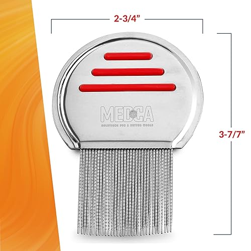 Miniatura 15 de Peine para piojos – Paquete de 2 peines profesionales de acero inoxidable para piojos y piojos para eliminar eficazmente los piojos y liendres