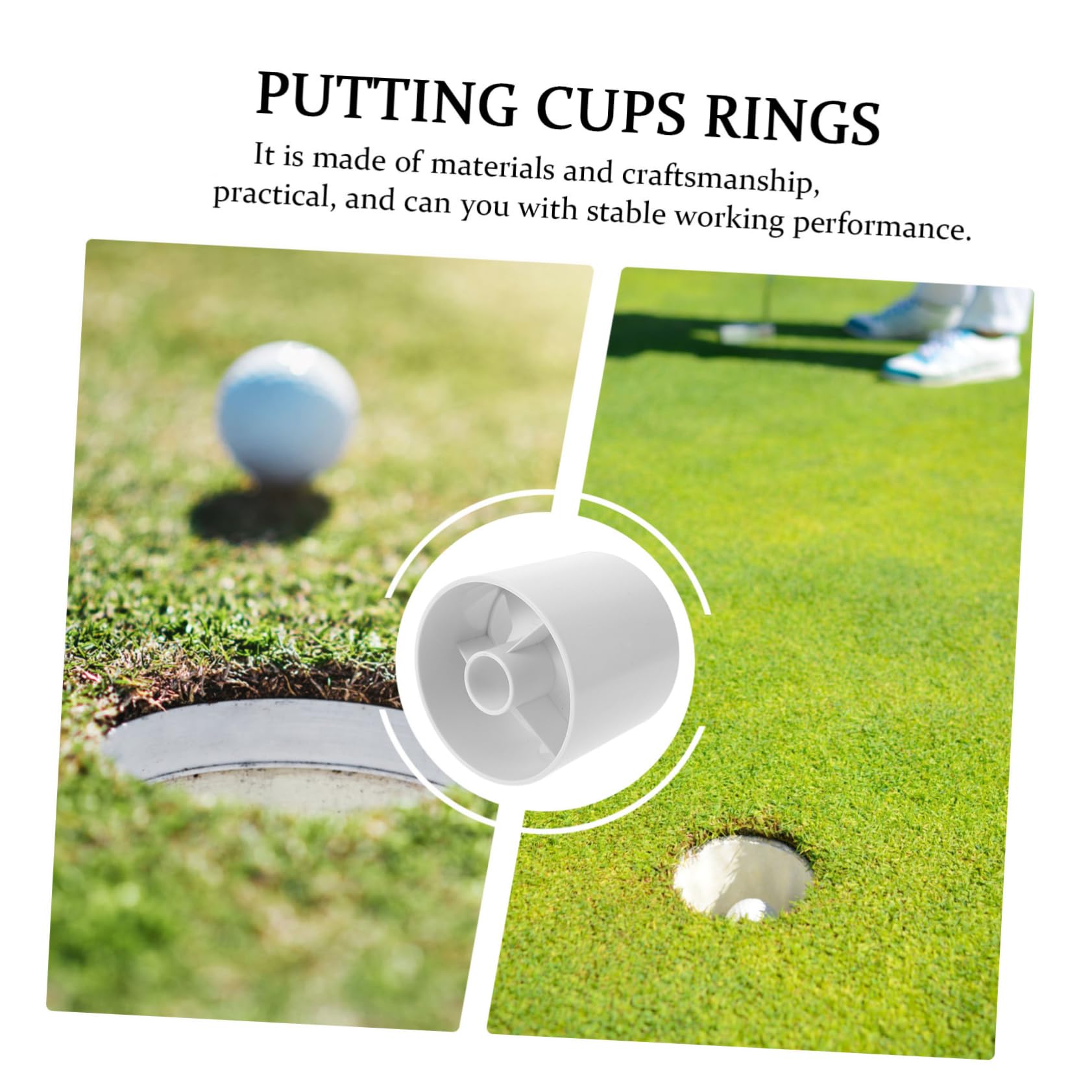 Happyyami Golfing Putting Cup Green Flagstaff Training Tool Golf Hole Cup for Replacement Durable Plastic