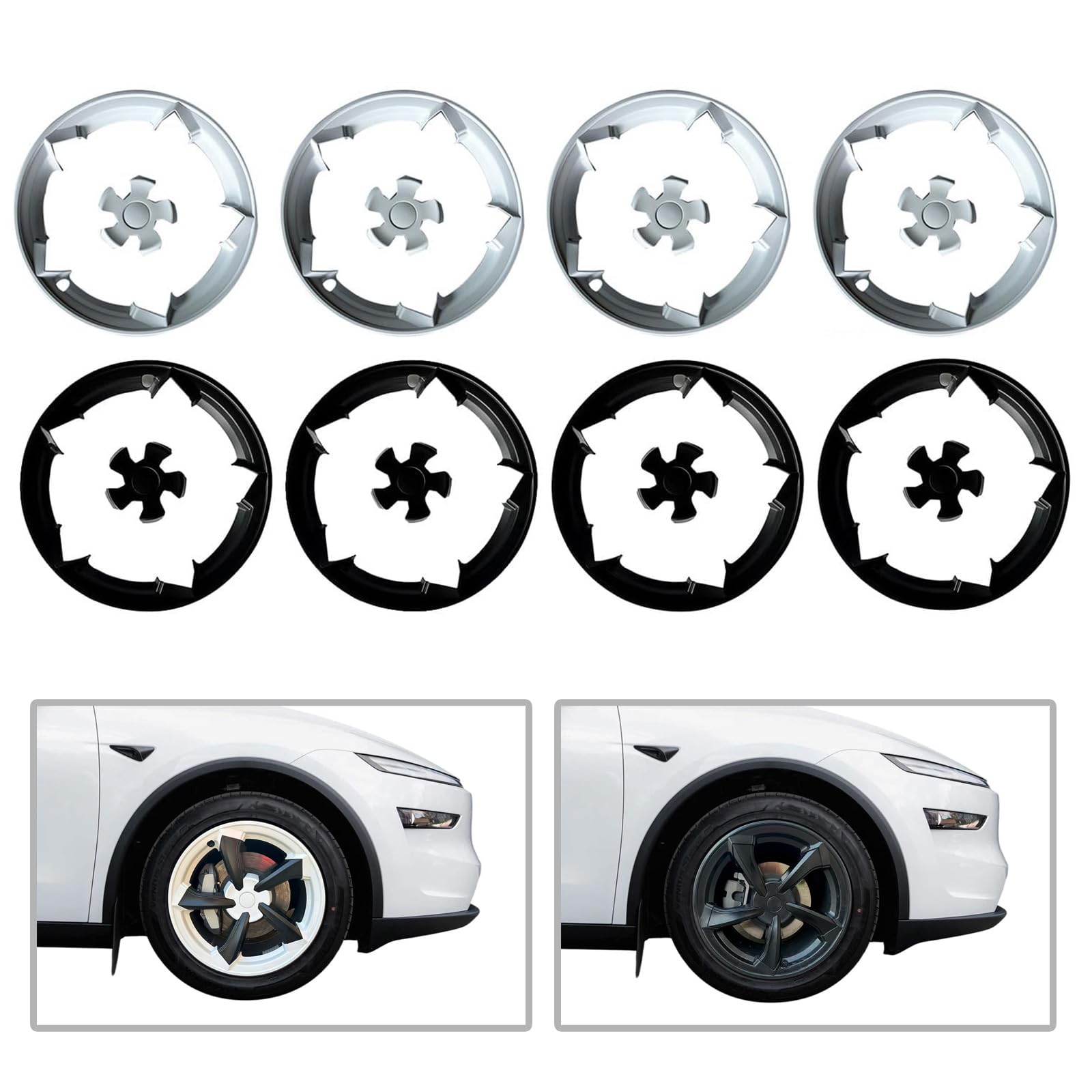 Lot de 4 protections de roue de qualité supérieure de 48,3 cm pour le transport en ABS, cadre absorbant les chocs, montage rapide, accessoire de roue