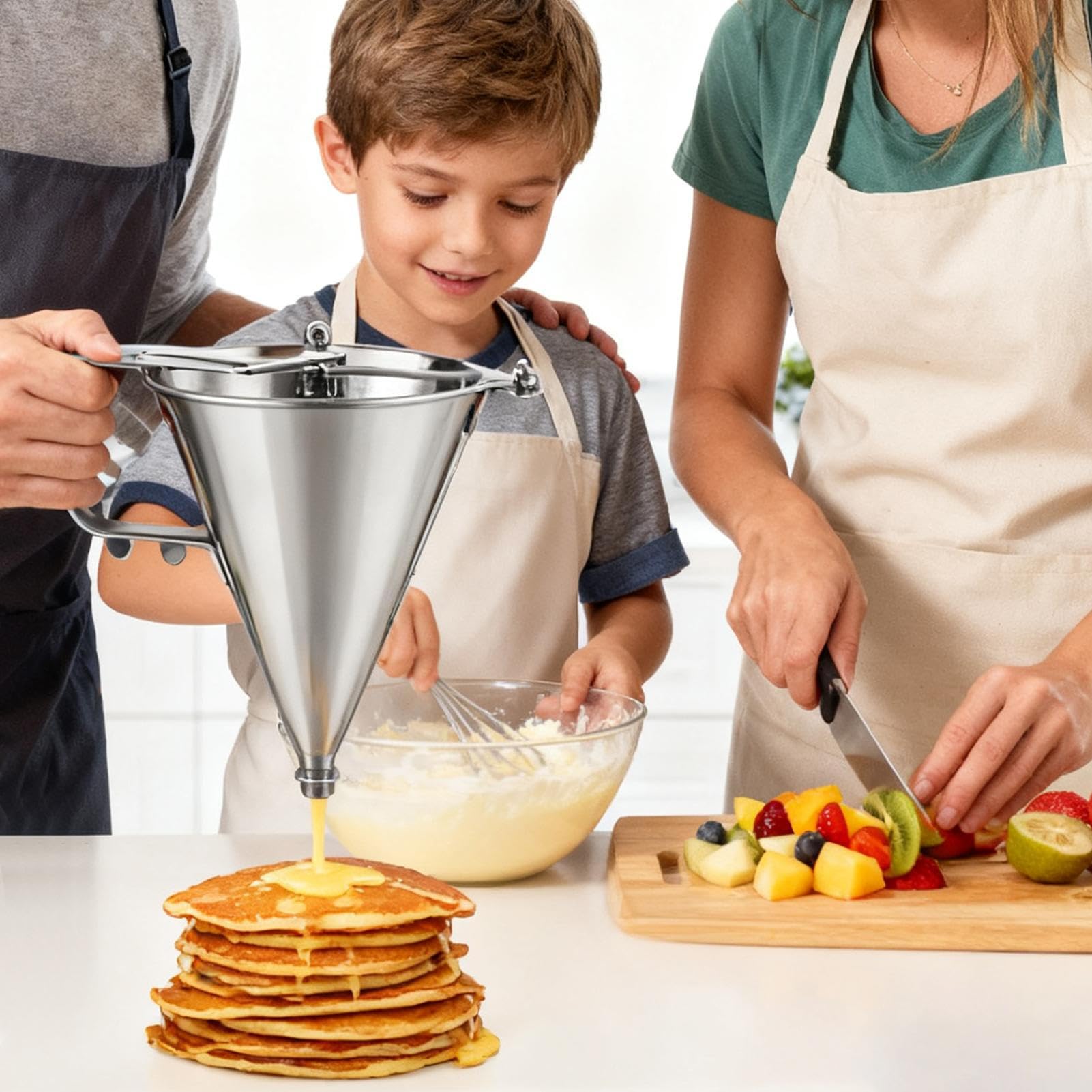 Funnel dozownik do ciast, 1800 ml, narzędzie do pouringu naleśników, babeczek, czekolady i pasty, idealny do kuchni, gotowania, restauracji, restauracji, restauracji, pieczenia, domowego pieczenia i