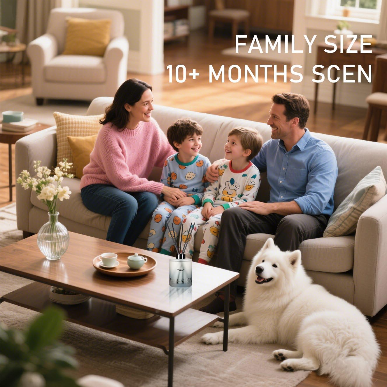 M&SENSE Eucalyptus & Mint Reed Diffuser Set - 16.9 fl oz Long-Lasting Fragrance, Non-Toxic Scent Diffuser with Natural Oil Sticks | Housewarming Diffuser Gift for Holiday, Bathroom & Home Decor